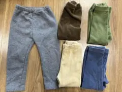 ユニクロ　コーデュロイライクレギンス　フリースレギンス　5本セット　90