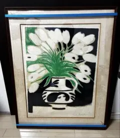 熊谷守一「牡丹（生前版画）」木版画41/280 くまがいもりかず お値下げ中 熊谷守一「牡丹（生前版画）」木版画41/280 くまがいもりかず お値下げ