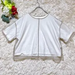 美品【ナチュラルビューティーベーシック】（FR）シアードッキングカットソー 半袖のサムネイル