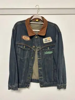ダメージ加工 デニムジャケット ワッペン付き - メルカリ