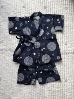 水玉模様 甚平 80cm ネイビー