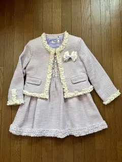 ポンポネット　卒園式　入学式　フリル付きジャケットとドレスセット 120cm