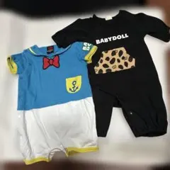 BABYDOLL ベビードール ロンパース2点セット ドナルド風 ブラックベビーのサムネイル