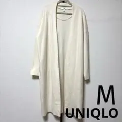 UNIQLO スフレヤーンニットコート（スムース） オフホワイト Mのサムネイル
