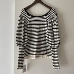 B03026 GRL グレイル 前後2Wayマトンスリーブリボンニットトップス