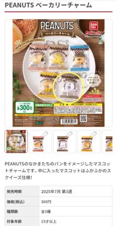PEANUTS ベーカリーチャーム スヌーピーB
