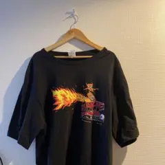オーバーサイズ 黒 Tシャツ グラフィックプリント