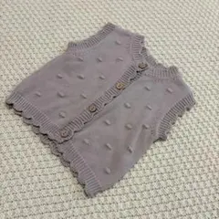 ブラウン ニットベスト ボタン付き