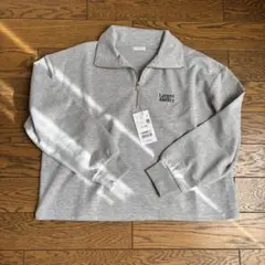 ハニーズ　ハーフジップゆるトップス　杢グレー