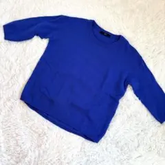 AnotherEdition ニット　七部袖　ブルー