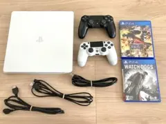 PlayStation 4 Slim ホワイト コントローラー×2 ソフト×2