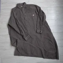 DANTON チェック柄 長袖シャツワンピース