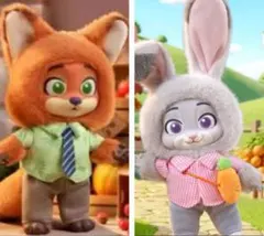 トップトイ　ズートピア　ぬいぐるみキーチェーン　ニック＆ジュディ　私服