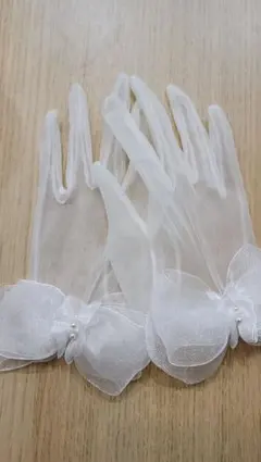 ウェディンググローブ　ショート　リボン