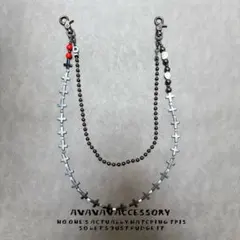 【グランジ】AVAVAV シルバークロスダブルチェーン 60&83cm