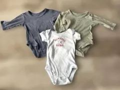 ロンパース ボディスーツ 3点セット くすみカラー