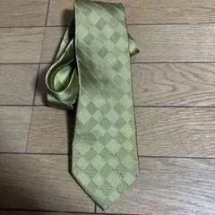 JAMUS CLUB 幾何学模様 ネクタイ 黄緑