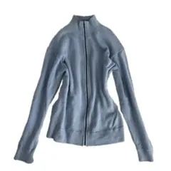 COMME CA ISM フルジップ 春ニット カーディガン 水色 薄手 平成