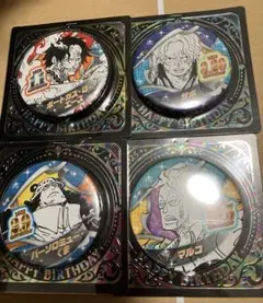 ワンピース　ONE PIECE バースデイ缶バッジ　エース　サボ　くま　マルコ
