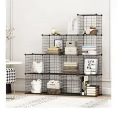 JOISCOPE ワイヤー収納ラック 組み立て式 9ボックス ブラック