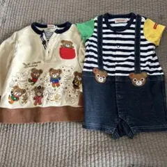 ミキハウス ストライプ柄ロンパース 95cm未満