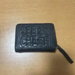 SEE BY CHLOE シーバイクロエ　二つ折り財布 レザー　ブラックのサムネイル