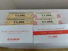 ビックカメラ　コジマ　株主優待券のサムネイル