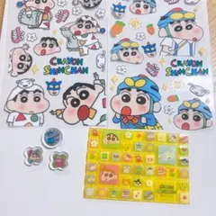 クレヨンしんちゃん　おはじきシール、タイルシール、転写シール　セット