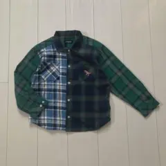 クレードスコープ☆恐竜チェック切り替え長袖シャツ130