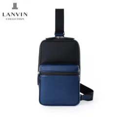 ランバンコレクション 日本製 定価2,7万 ショルダーバッグ ブルー