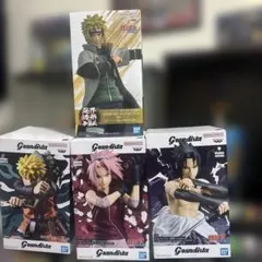 NARUTOGrandistaサクラ、サスケ、ナルト、波風ミナトフィギュアセット