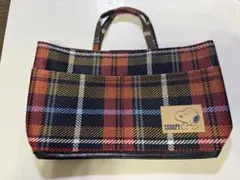 最安値！新品未使用　スヌーピー　ミニバッグ　タータン　チェック　ミニトート