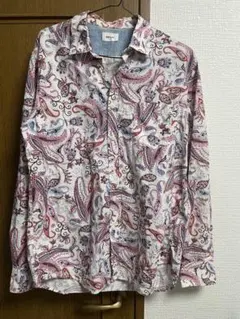 ペイズリー柄 長袖シャツ 胸ポケット付きのサムネイル