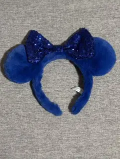 ミッキー型耳付きカチューシャ 青