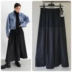 【新品未使用】クローブ ニット×タフタスカート 黒 ヤマダヤ 洗える