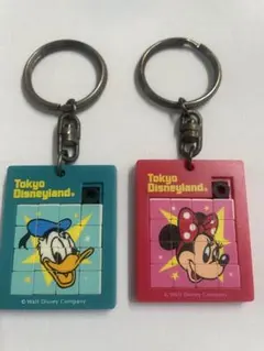東京ディズニーランド パズルキーホルダー 2個セット 1990年代 レトロ