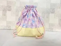 リボン柄　巾着袋/お弁当袋