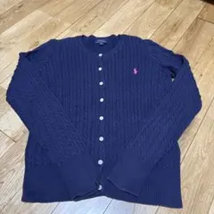 POLO RALPH LAUREN ケーブルニット カーディガン。ネイビー。のサムネイル