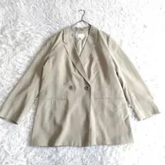 【エイチアンドエム】ダブルブレスト テーラードジャケット 合物