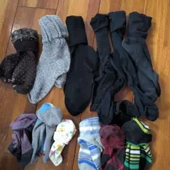 訳あり　スクールソックス　靴下　12足セット　黒 白