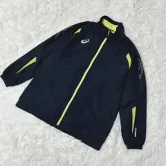 【544】ASICS アシックス　ウィンドブレーカー　 長袖　ネイビー　140㎝