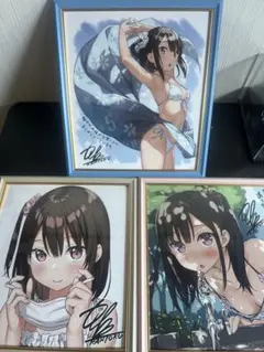 カントク　しずく　色紙　セット Amazon.co.jp: カントク 複製サイン入りイラスト色紙 しずく 軸