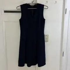 UNIQLO ノースリーブ ひざ丈ワンピース ネイビー M