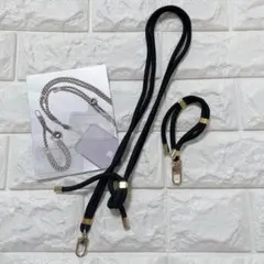 スマホ　ショルダー　ストラップ　ブラック　スマホショルダーストラップ　黒