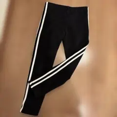 サイドライン パンツ ズボン レギンス 140サイズ ブラック 裏起毛