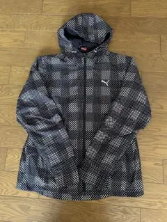 PUMA フード付きウィンドブレーカー 黒白ドット