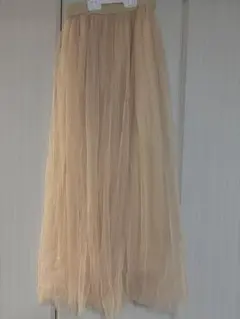 フレアスカート チュールスカート くすみカラー ウエストゴム