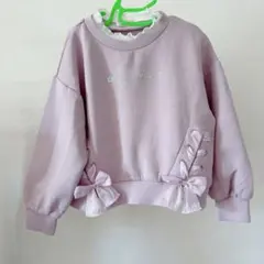 ⭐️極美品⭐️mezzo piano レースアップリボンレイヤードトレーナー 120