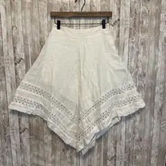 BANANA REPUBLIC ホワイト フレアスカート レース付き