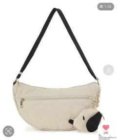 PEANUTS スヌーピー キルティング ショルダーバッグ アイボリー